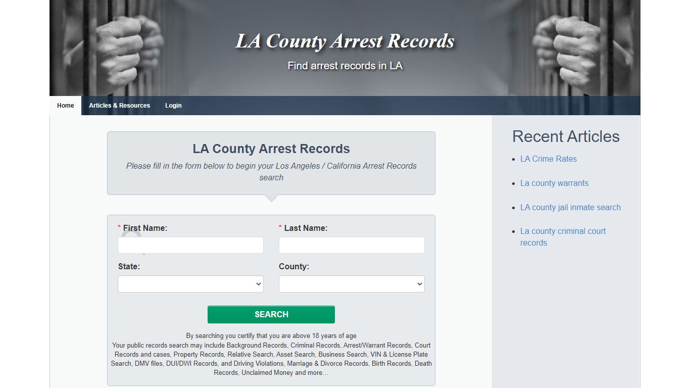 Easy and secure search - LA County Arrest Records